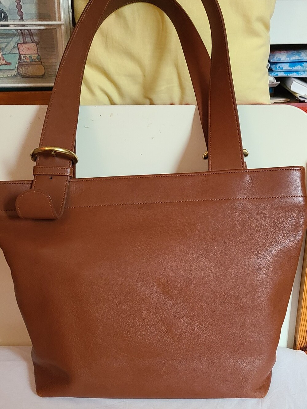 COACH Leather Tote Bag in Brown - Women Bags